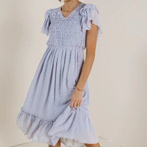 Blue Mckay Self Dot Dress/NWT/M